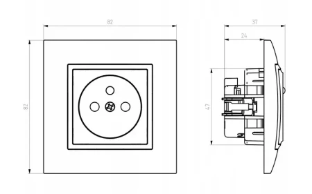 Gniazdo Pojedyncze Kontakt Elektryczny Ospel Aria Biały / Złoty