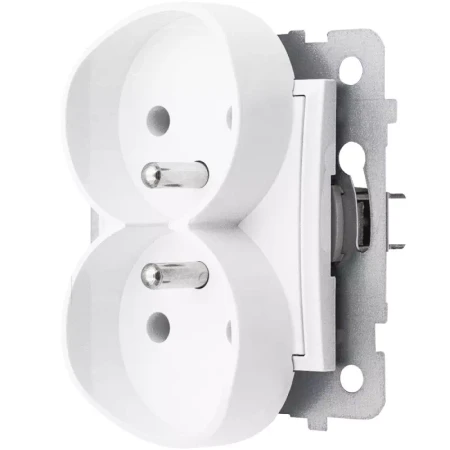 Ospel Aria Gniazdo Podwójne Bez Ramki Biały / Złoty