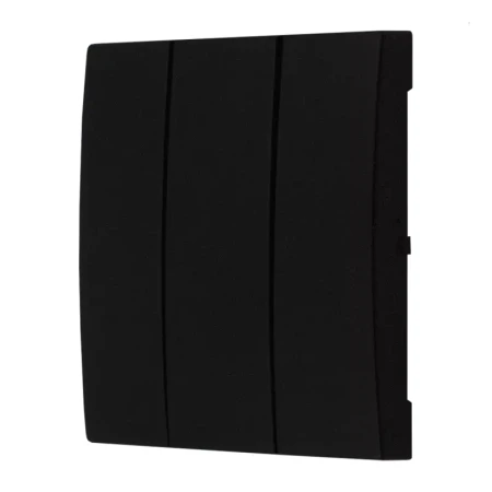 Włącznik Czarny Podświetlany Led Niebieski Potrójny Z Ramką Ospel Aria