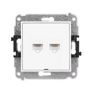 Karlik Mini biały Gniazdo komputerowe 2xRJ45 bez ramki MGKBO-2