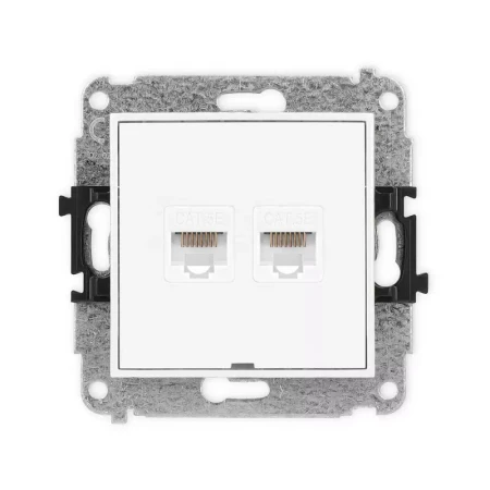 Karlik Mini biały Gniazdo komputerowe 2xRJ45 bez ramki MGKBO-2