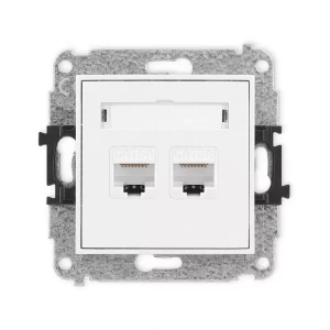 Karlik Mini biały Gniazdo komputerowe 2xRJ45 bez ramki MGK-8