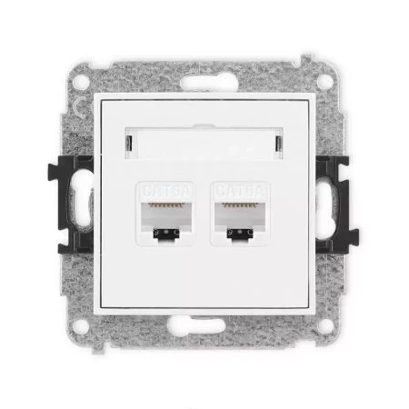 Karlik Mini biały Gniazdo komputerowe 2xRJ45 bez ramki MGK-8