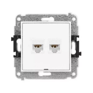 Karlik Mini biały Gniazdo komputerowe 2xRJ45 bez ramki MGKBO-8