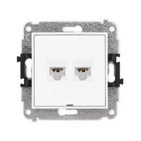 Karlik Mini biały Gniazdo komputerowe 2xRJ45 bez ramki MGKBO-8