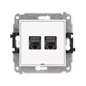 Karlik Mini biały Gniazdo komputerowe 2xRJ45 bez ramki MGKBO-10