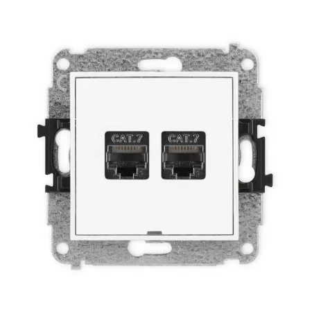 Karlik Mini biały Gniazdo komputerowe 2xRJ45 bez ramki MGKBO-10