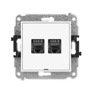 Karlik Mini biały Gniazdo komputerowe 2xRJ45 bez ramki MGKBO-12
