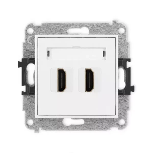 Karlik Mini biały Gniazdo 2x HDMI 2.0 bez ramki MHDMI-4