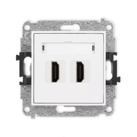 Karlik Mini biały Gniazdo 2x HDMI 2.0 bez ramki MHDMI-4