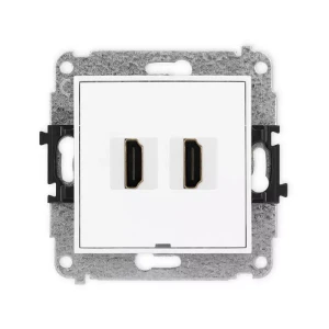 Karlik Mini biały Gniazdo 2x HDMI 2.0 bez ramki MHDMIBO-4