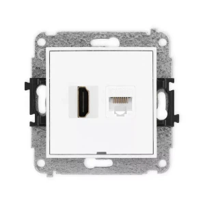 Karlik Mini biały Gniazdo 1x HDMI 2.0 + 1xRJ45 bez ramki MGHKBO