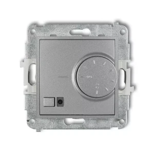 Karlik Mini srebrny metalik Elektroniczny regulator temperatury z czujnikiem powietrznym bez ramki 7MRT-2