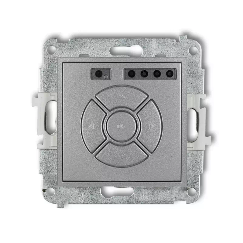 Karlik Mini srebrny metalik Elektroniczny sterownik rolet lokalny bez ramki 7MSR-1