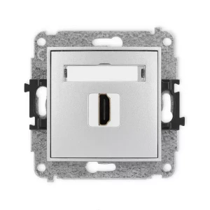 Karlik Mini srebrny metalik Gniazdo 1x HDMI 2.0 bez ramki 7MHDMI-3