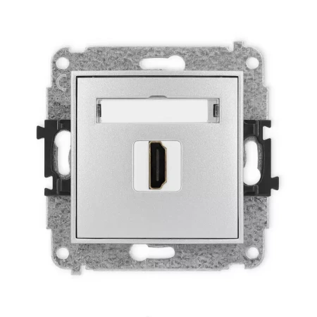 Karlik Mini srebrny metalik Gniazdo 1x HDMI 2.0 bez ramki 7MHDMI-3