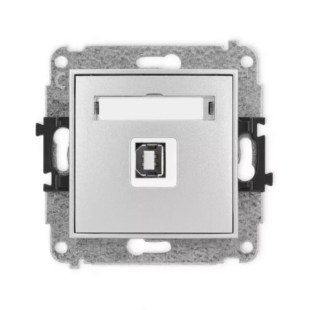 Karlik Mini srebrny metalik Gniazdo 1x USB A-B2.0 bez ramki 7MGUSB-3