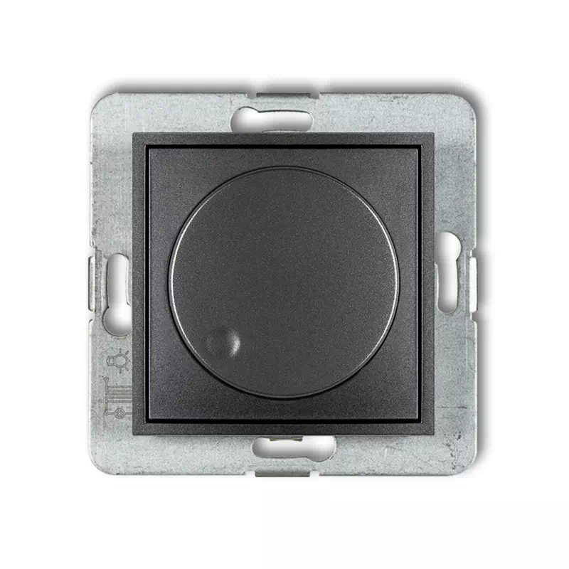 Karlik Mini grafitowy Elektroniczny regulator oświetlenia przyciskowo-obrotowe do lamp LED bez ramki 11MRO-2