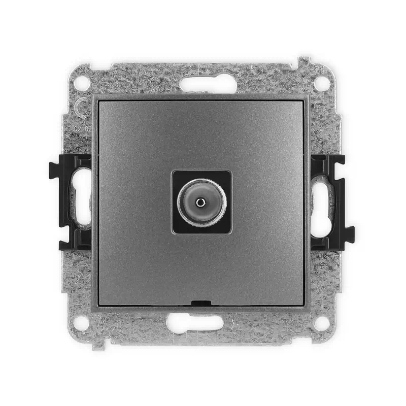 Karlik Mini grafitowy Gniazdo antenowe 1x TV bez ramki 11MGTVBO-1