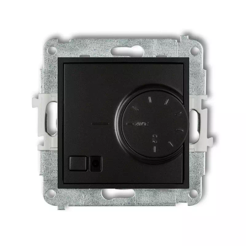 Karlik Mini czarny mat Elektroniczny regulator temperatury z czujnikiem podpodłowym bez ramki 12MRT-1
