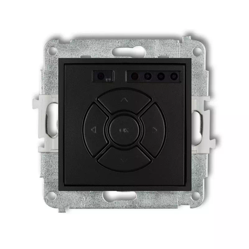 Karlik Mini czarny mat Elektroniczny sterownik rolet przycisk centralny/dodatkowy bez ramki 12MSR-6