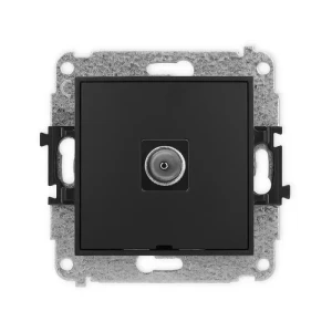 Karlik Mini czarny mat Gniazdo antenowe 1x TV bez ramki 12MGTVBO-1