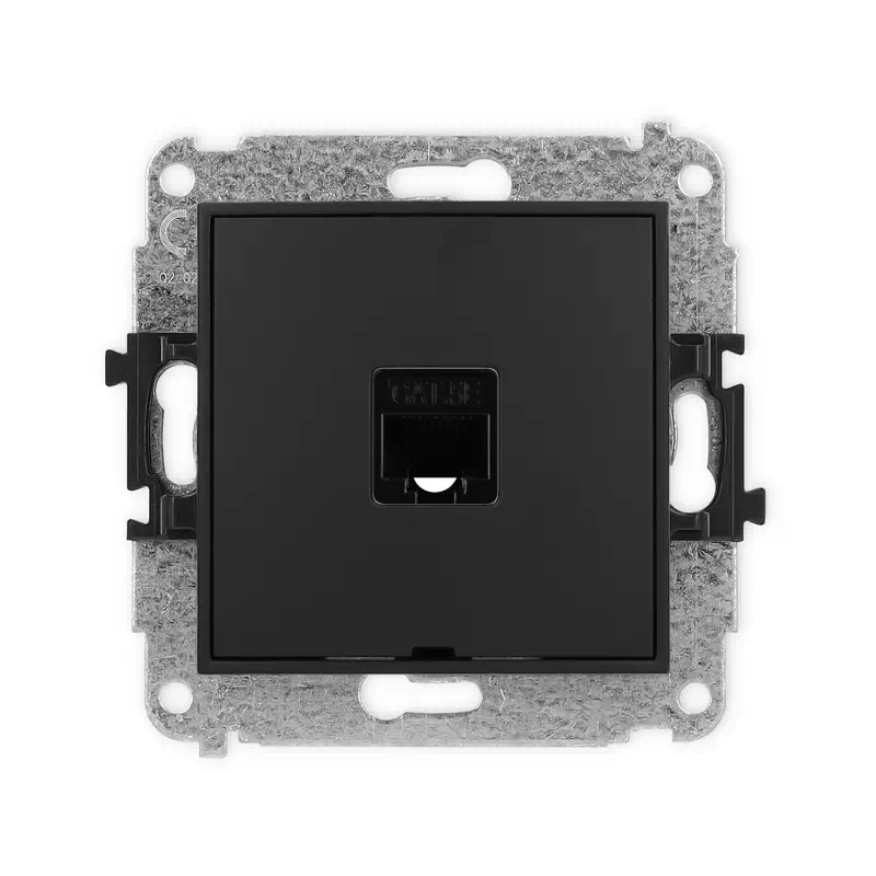 Karlik Mini czarny mat Gniazdo komputerowe 1xRJ45 bez ramki 12MGKBO-1