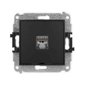 Karlik Mini czarny mat Gniazdo komputerowe 1xRJ45 bez ramki 12MGKBO-1e