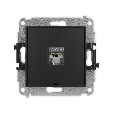 Karlik Mini czarny mat Gniazdo komputerowe 1xRJ45 bez ramki 12MGKBO-5
