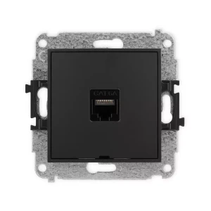 Karlik Mini czarny mat Gniazdo komputerowe 1xRJ45 bez ramki 12MGKBO-7