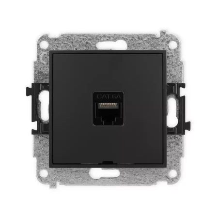 Karlik Mini czarny mat Gniazdo komputerowe 1xRJ45 bez ramki 12MGKBO-7