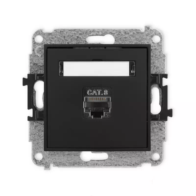 Karlik Mini czarny mat Gniazdo komputerowe 1xRJ45 bez ramki 12MGK-11