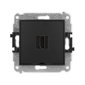 Karlik Mini czarny mat Gniazdo 1x HDMI 2.0 bez ramki 12MHDMIBO-3