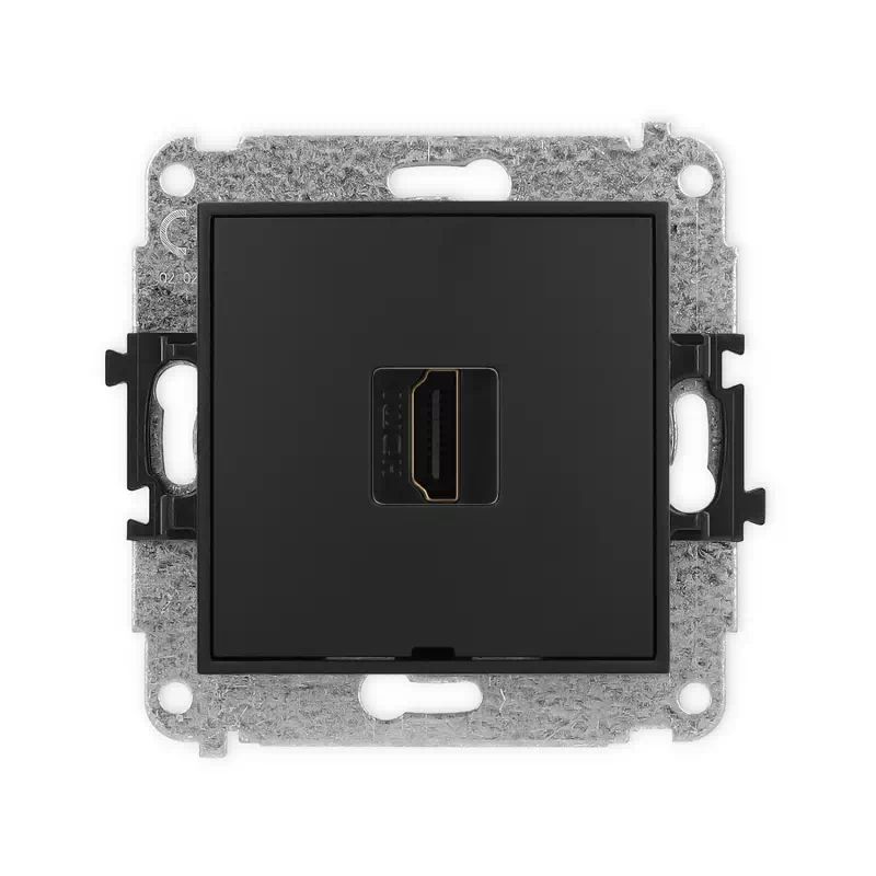 Karlik Mini czarny mat Gniazdo 1x HDMI 2.0 bez ramki 12MHDMIBO-3