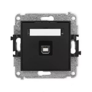 Karlik Mini czarny mat Gniazdo 1x USB A-B2.0 bez ramki 12MGUSB-3