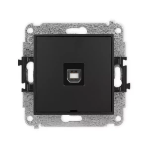 Karlik Mini czarny mat Gniazdo 1x USB A-B 2.0 bez ramki 12MGUSBBO-3