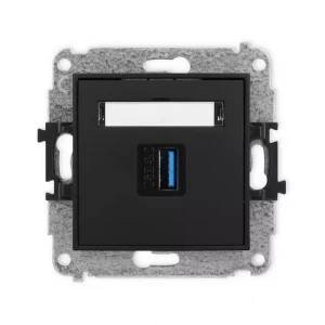 Karlik Mini czarny mat Gniazdo 1x USB A-A 3.0 bez ramki 12MGUSB-5