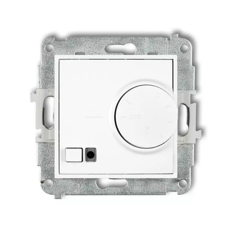 Karlik Mini biały mat Elektroniczny regulator temperatury z czujnikiem powietrznym bez ramki 25MRT-2