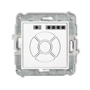 Karlik Mini biały mat Elektroniczny sterownik rolet przycisk centralny/dodatkowy bez ramki 25MSR-6