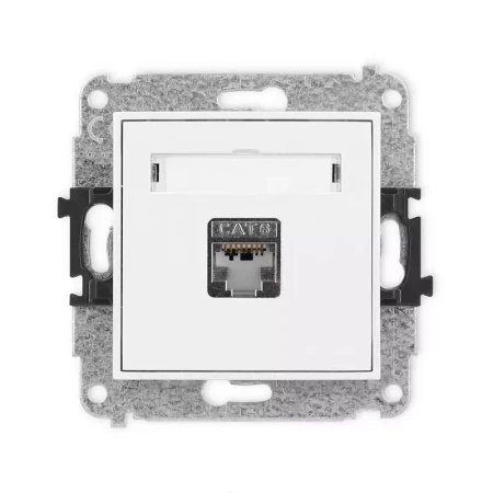 Karlik Mini biały mat Gniazdo komputerowe 1xRJ45 bez ramki 25MGK-1e