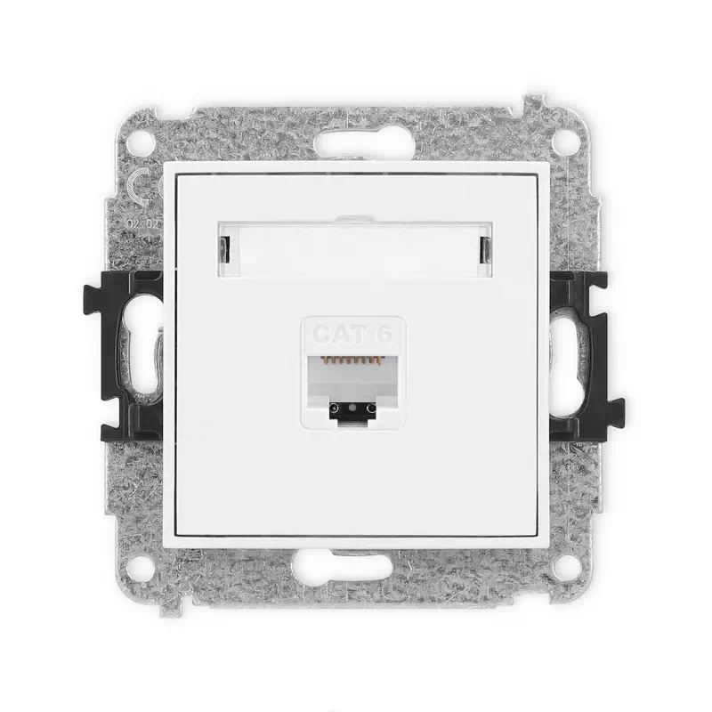 Karlik Mini biały mat Gniazdo komputerowe 1xRJ45 bez ramki 25MGK-3