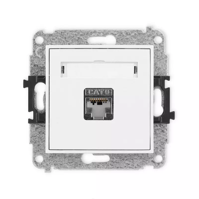 Karlik Mini biały mat Gniazdo komputerowe 1xRJ45 bez ramki 25MGK-5