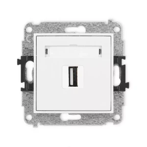 Karlik Mini biały mat Gniazdo 1x USB A-A 2.0 bez ramki 25MGUSB-1