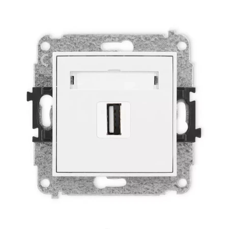 Karlik Mini biały mat Gniazdo 1x USB A-A 2.0 bez ramki 25MGUSB-1