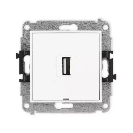 Karlik Mini biały mat Gniazdo 1x USB A-A 2.0 bez ramki 25MGUSBBO-1