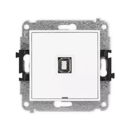 Karlik Mini biały mat Gniazdo 1x USB A-B 2.0 bez ramki 25MGUSBBO-3