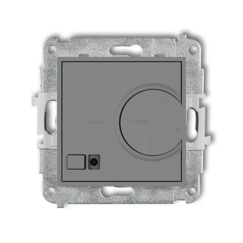 Karlik Mini szary mat Elektroniczny regulator temperatury z czujnikiem podpodłowym bez ramki 27MRT-1