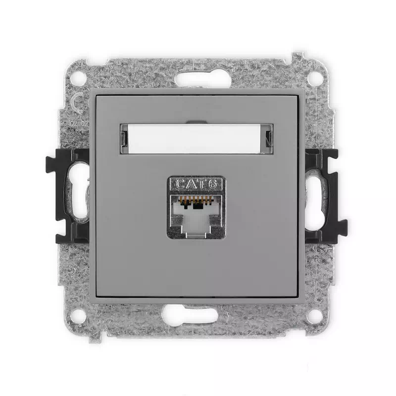 Karlik Mini szary mat Gniazdo komputerowe 1xRJ45 bez ramki 27MGK-1e