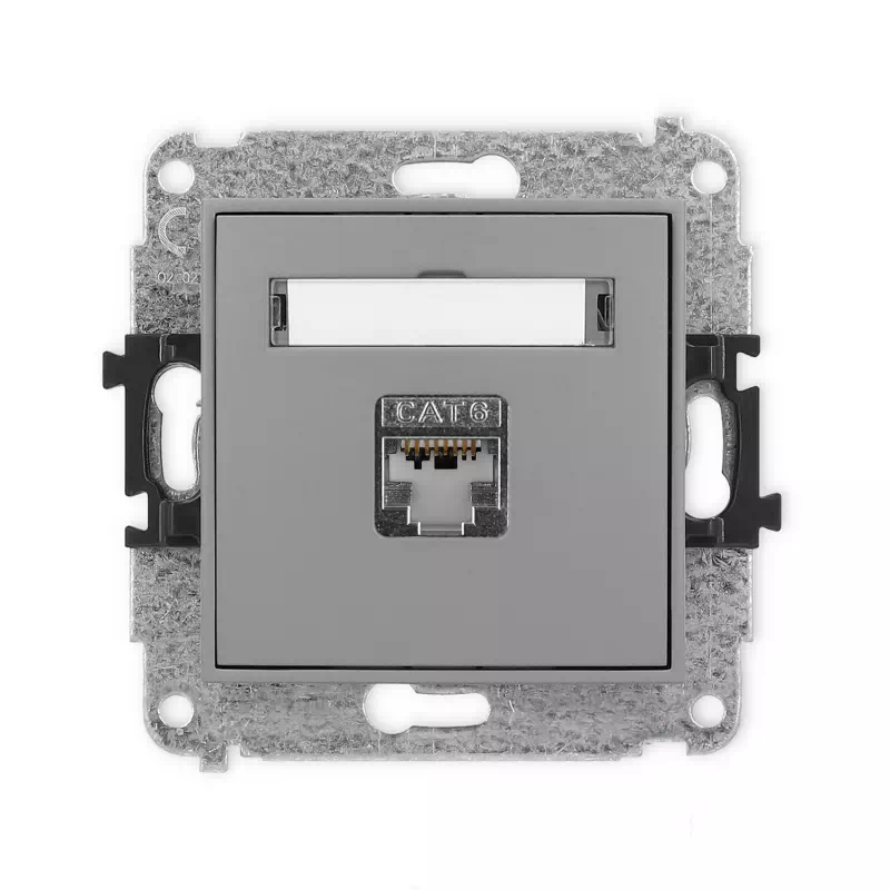 Karlik Mini szary mat Gniazdo komputerowe 1xRJ45 bez ramki 27MGK-5