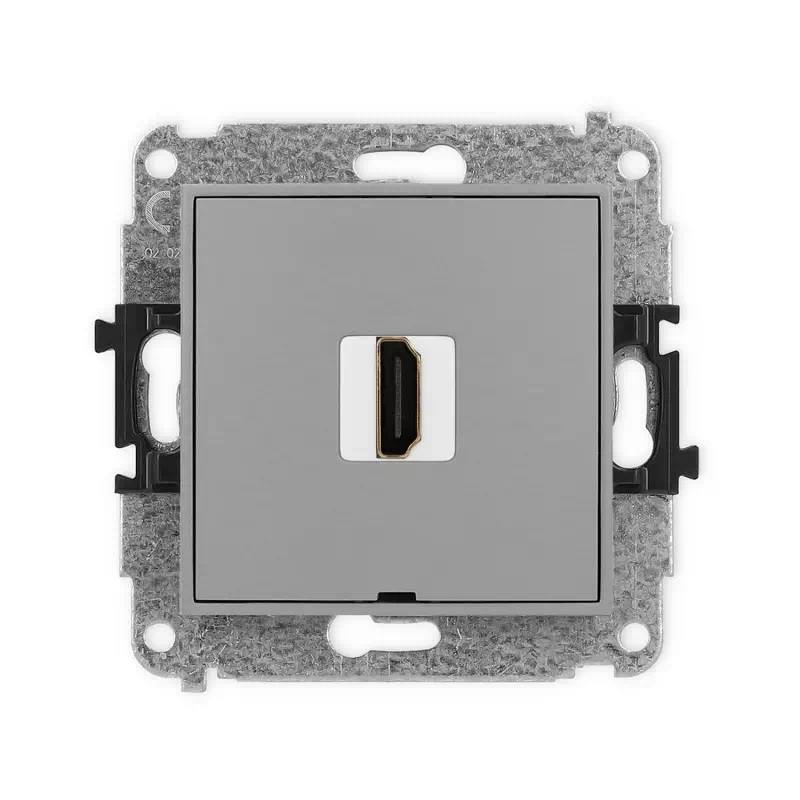Karlik Mini szary mat Gniazdo 1x HDMI 2.0 bez ramki 27MHDMIBO-3